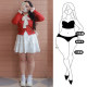 Sweet white cake skirt skirt for women in spring and summer large size anti-light protection against hips to make them look thin and high waist A-line puffy short skirt
