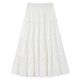 
Gentle style white cake skirt for women long summer slightly fat large size elastic high waist slim A-line puff fairy skirt