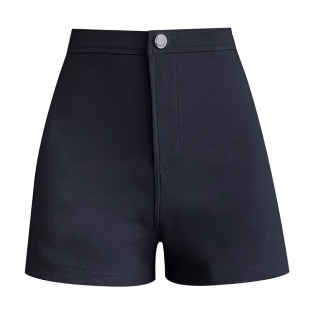 Black and velvet hot girl short pants female autumn and winter slightly fat large size thick casual high -waisted women's group leggings A -line hot pants

