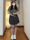 Fat mm outfit pleated skirt jk short skirt women spring and summer versatile large size cover belly high waist slim small A-line umbrella skirt