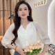 New Chinese style Chinese style 7-quarter sleeve shirt for women 2024 summer new niche puff sleeves Tennis top
