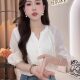 New Chinese style Chinese style 7-quarter sleeve shirt for women 2024 summer new niche puff sleeves Tennis top
