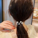 High-end imitation pearl hair ring hair rope 2025 new high elastic durable tying rope bun rubber band headwear