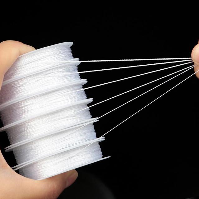 White stranded beaded bracelet rope wear-resistant hand-wearing pearl necklace thread accessories pearl box thread rope