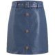 Xingshan bag retro blue high-waist leather skirt belt button decorative skirt slim commuter style new product
