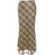 WEIRD PUSS American College Retro Plaid Print Versatile High Waist Skirt Women's Slim Mesh Long Skirt