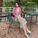 Evely Big U -collar cutout basic casual comfortable sleeveless autumn loose striped striped knit dress
