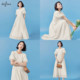 Evely outlets store puff sleeve woven dress for women 1F4994691