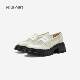 
Nine West/Jiuxi high heel loafers women's new 2025 breathable mesh thick sole height-enhancing shoes and sponge shoes