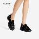 
Nine West/Jiuxi high heel loafers women's new 2025 breathable mesh thick sole height-enhancing shoes and sponge shoes