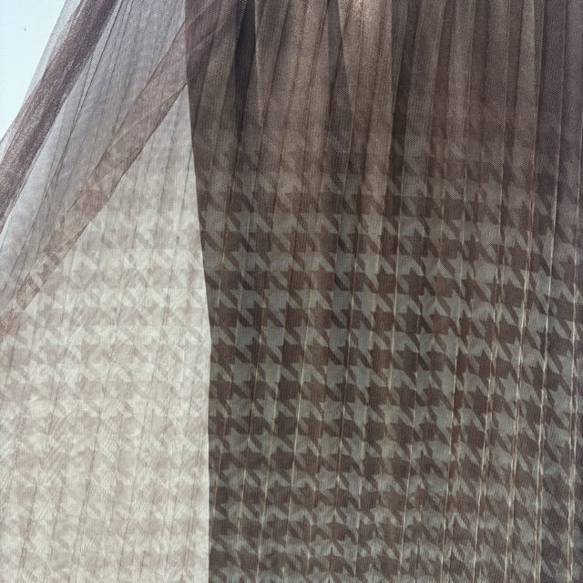 Designer sample version 2025 Spring and Autumn Shasha medium-length elastic waist pleated skirt versatile skirt E046

