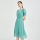 Ma Tiannu Shopping Mall same women's clothing in summer new solid color waist-length wide sway fresh dress fashionable