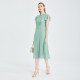 The same style of Matiannu women's clothing in the mall, the new spring and summer products, solid color lotus leaf sleeve dress, pleated high-waisted chiffon skirt
