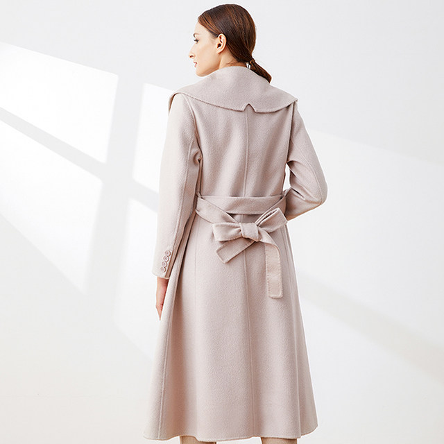 Ma Tiannu women's clothing autumn and winter new style commuter over knee double-breasted double-sided wool coat cloak jacket fashionable and versatile