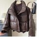 European winter stand collar pu leather no-wash down cotton jacket for women fashionable small person thick warm bread jacket trendy
