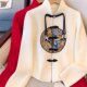 Large size new Chinese national wind embroidered sweater sweater 2025 spring new high -end red top outer jacket female