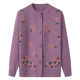 Grandma's velvet sweater cardigan, spring and autumn mother's top, winter clothing, middle-aged and elderly women's clothing, elderly warm coat clothing