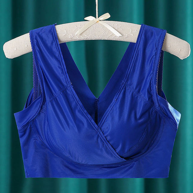 Large size women's underwear without steel rings, fat mm vest style comfortable bra sports shock-proof gathering thin wide shoulder strap bra
