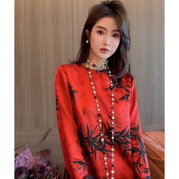 New Year's Wargown Red Cross Buckle Dress Women 2024 Dragon Year New Chinese style national wind improved cheongsam early spring