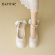 
Daphne Mary Jane Women's Shoes 2025 Summer New Beautiful Light Mouth Single Shoes Qianjin Pearl High Heels Small Leather Shoes