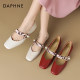 Daphne Flat Sole Mary Jane Shoes Women's Spring and Autumn 2025 Spring New Sole Sole Women's Shoes Red Wedding Shoes Square Toe Single Shoes