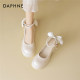 
Daphne Mary Jane Women's Shoes 2025 Summer New Beautiful Light Mouth Single Shoes Qianjin Pearl High Heels Small Leather Shoes