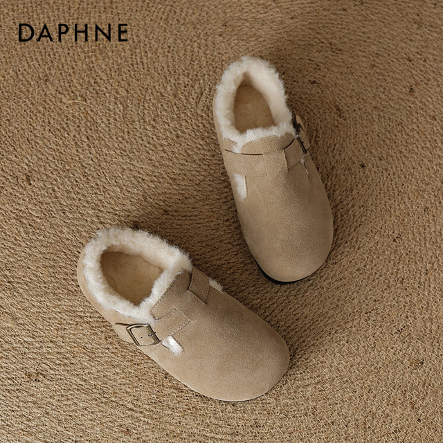 
Daphne all-inclusive Birkenstock shoes for women 2025 winter new plus velvet thickened pregnant women one-legged single shoes snow cotton shoes