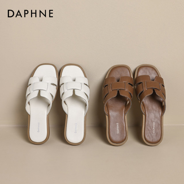 Daphne slippers for women in summer wear 2025 new non-slip soft flat home interior travel flip flops sandals
