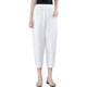 2025 summer new pure cotton white harem pants for women's cropped casual pants loose large size high waist radish pants for women