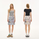 CLIMAX VISION hand-painted graffiti fun printed retro double-sided satin straight half-body skirt