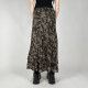 eilove Wasabi Medium-style mesh printed skirt for women with ruffle edge splicing low waist slim straight midi skirt