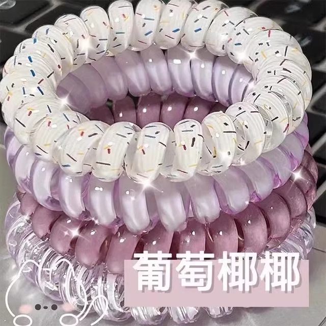 High-quality polka dot phone line hair loop in summer fresh versatile hair rope durable rubber band for women with high elastic appearance