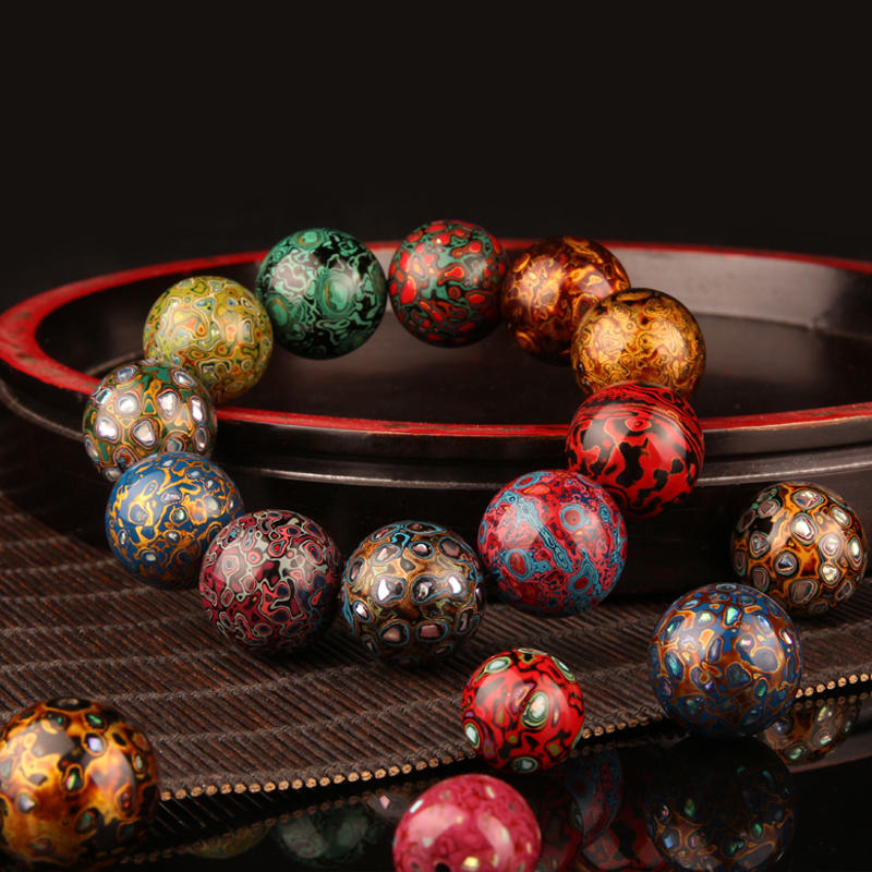 【秒杀】donguan冬官古法非遗天然大漆珠手串多宝螺钿佛珠漆器