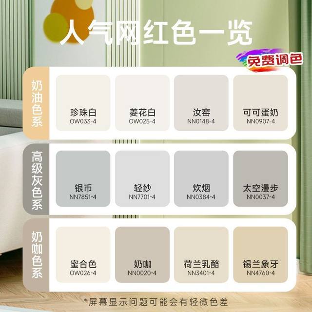 Nippon Paint latex paint color diamond white apricot gray indoor self-painting wall anti-formaldehyde cocoa custard paint paint