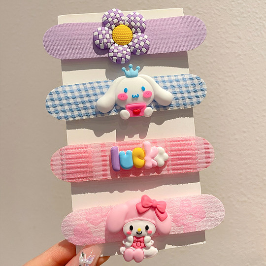 Children's cute bangs stickers for broken hair, baby's hair does not hurt, Velcro hairpins, girls' hair accessories on the back of the head