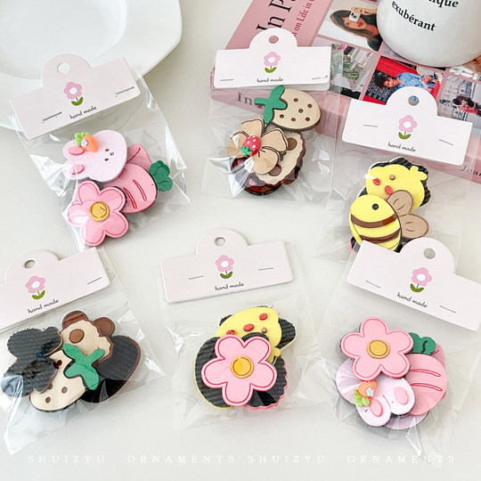 Children's cartoon sticky hair finishing artifact girl's forehead bangs post little girl's hair Velcro hair accessories