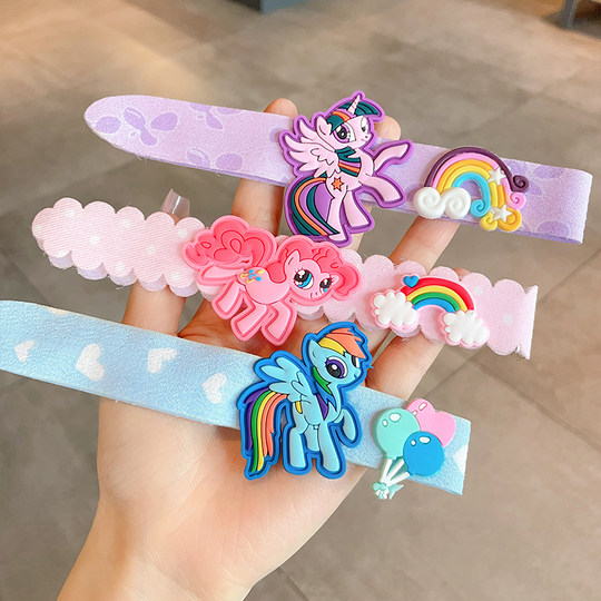 Cartoon My Little Pony Children's Velcro for Girls' Broken Hair Artifact New Baby Hair Hoop that Doesn't Strap Your Hair Post