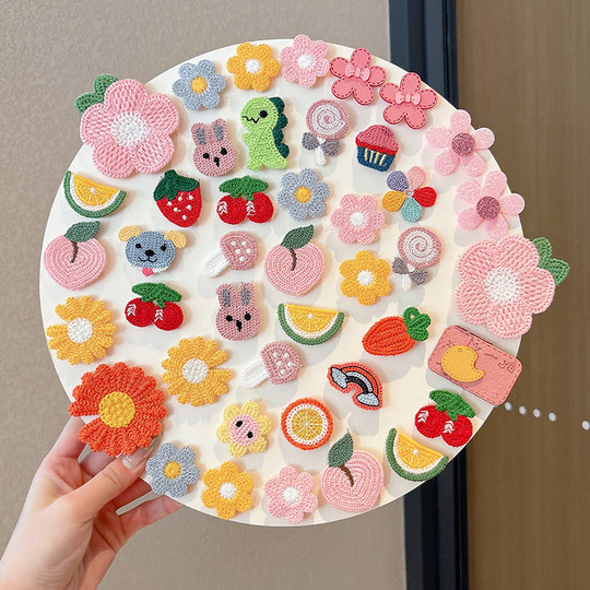 
Cartoon Velcro Children's forehead broken hair bangs headdress baby hairpin hairpin without hurting hair hair clip cute hair patch