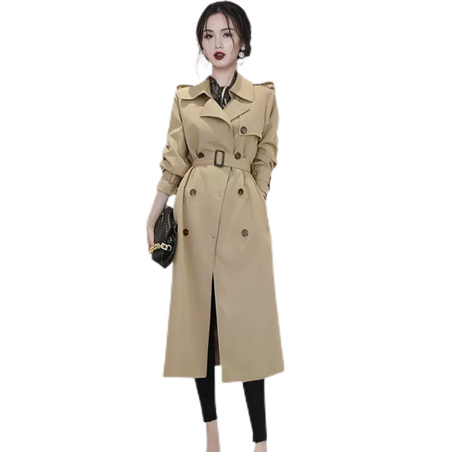 High-end spring and autumn windbreaker jacket for women 2025 spring clothes new British style retro temperament mid-length women's coat