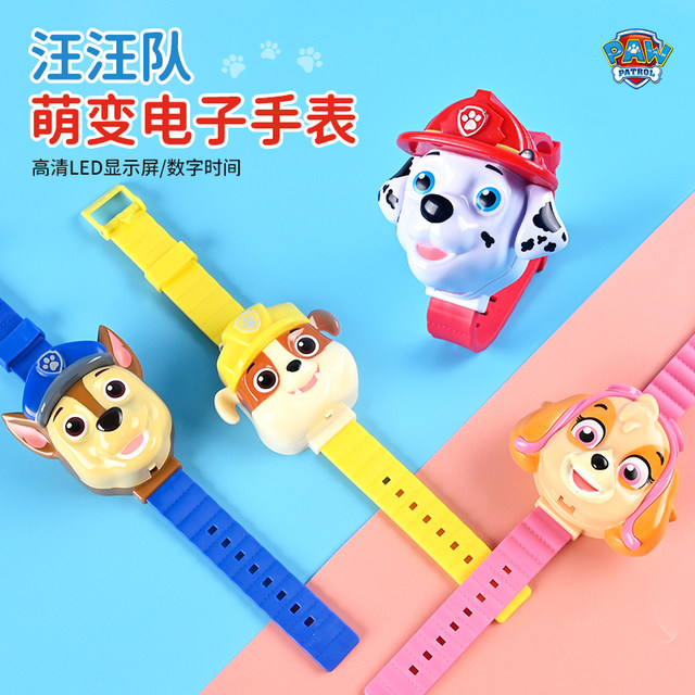 Wangwang team watch children's toys 3-year-old baby boy and girl Archie every day kindergarten cartoon deformation electronic watch