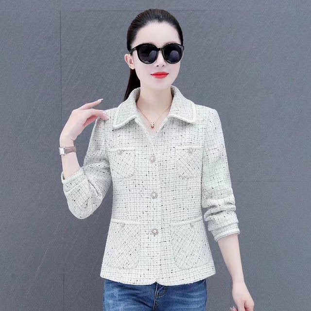 2024 Spring and Autumn New Fashion Mom Clothing Little Flavor Jacket Women's Versatile Slim Suit Middle-aged and Elderly Fashionable Top
