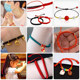 Red rope line 7 1.5mm bracelet braided rope diy hand-woven diamond knot flat knot hand rope baby pendant rope