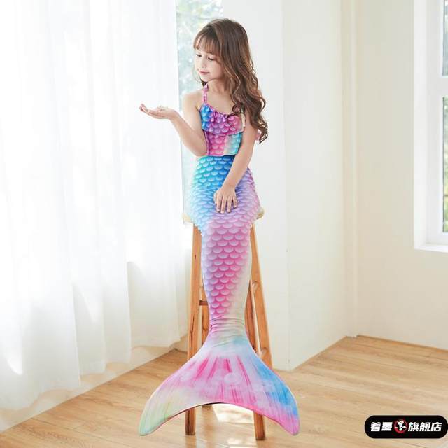 Children's Mermaid Swimsuit Performing Swimsuit Sanpot Set Favorite Large Middle Girl Princess Skirt Bikini clothing
