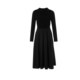 LANCY/Langzi 2024 spring and autumn new long-sleeved hollow silk skirt black mid-length spliced ​​dress for women