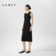 LANCY/Langzi 2024 spring new sleeveless round neck knitted dress for women black slimming and high-end skirt