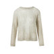 LANCY/Langzi 2025 summer new elegant hollow long-sleeved shirt perspective linen knit high-end top for women