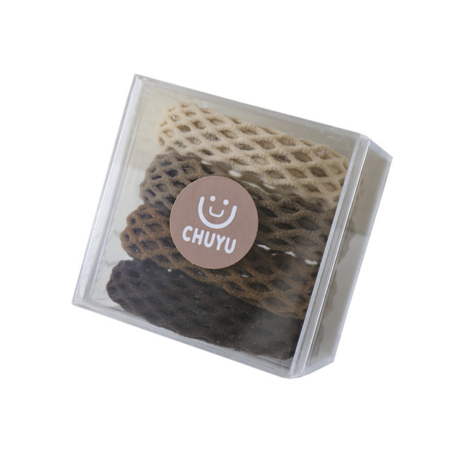 Korean high ponytail bun hair bun hair rope 2023 new head rope leather case simple hair ring high elastic durable leather ribs