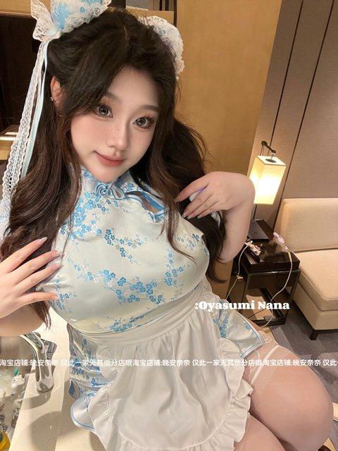 Good night Nana, four-color Chinese girl!! Slightly fat DY new Chinese cheongsam Chinese style large-size sweet anchor dress