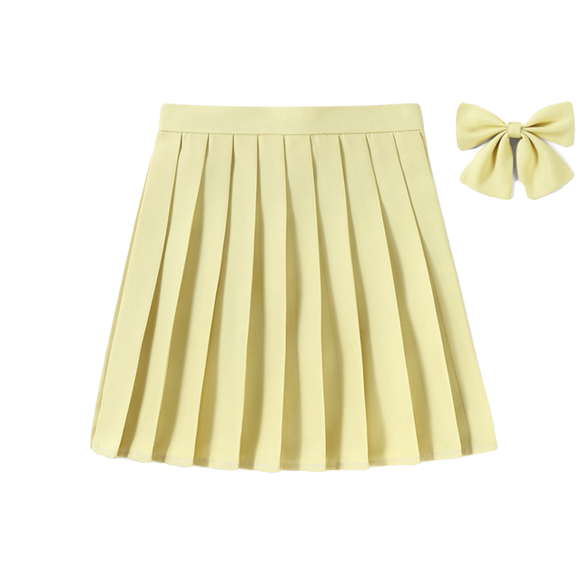 Japanese COS women's school uniform pleated skirt spring and autumn uniform short skirt women's high waist college style skirt commuting pure color
