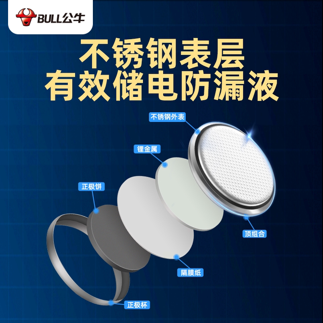 Bull Car Key Battery Remote Control Universal 3V Small Electronic Coin Battery Cr2032 Round 2025 Applicable to Audi Volkswagen Mercedes-Benz BMW Nissan Honda Toyota Geely Changan Buick